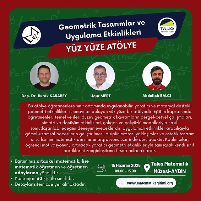 Geometrik Tasarımlar ve Uygulama Etkinlikleri afişi