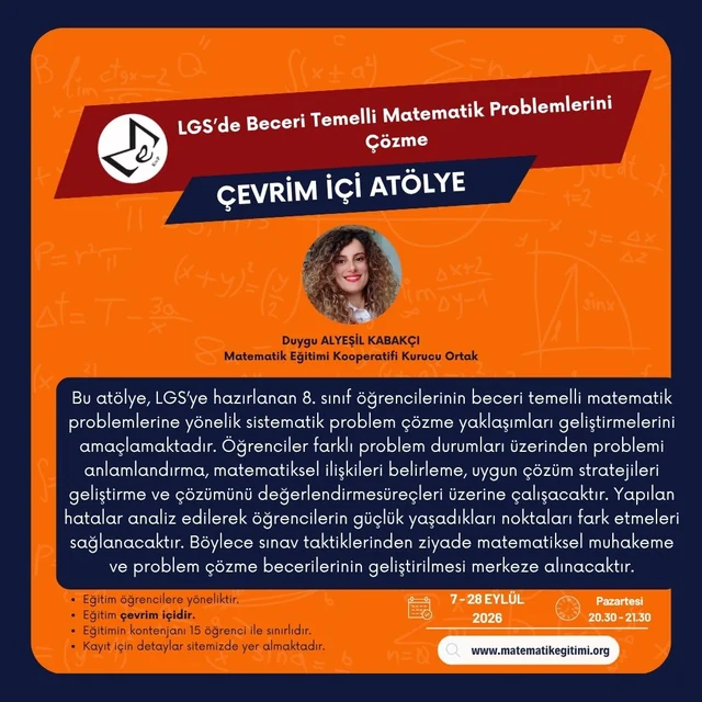 LGS'de Beceri Temelli Matematik Problemlerini Çözme afişi