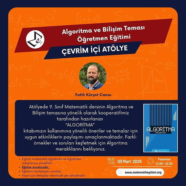 Algoritma ve Bilişim Teması Öğretmen Eğitimi afişi