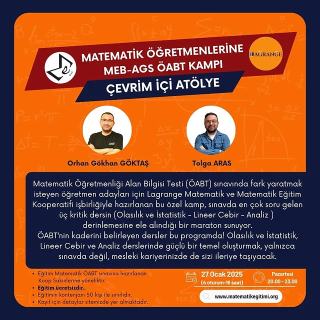 MATEMATİK ÖĞRETMENLERİNE MEB-AGS ÖABT KAMPI afişi